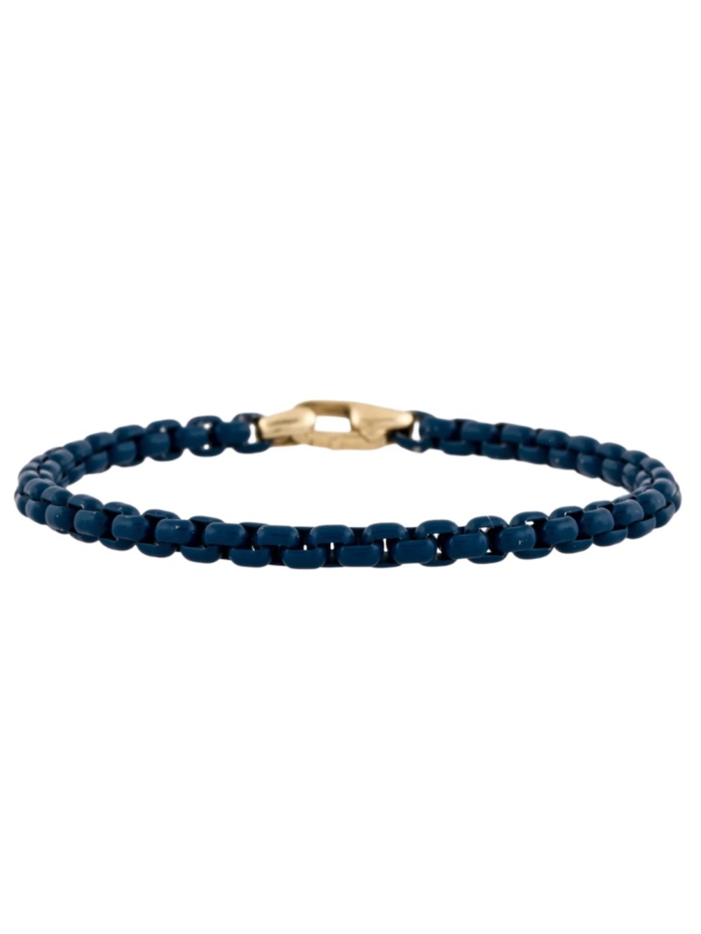 David Yurman DY Bel Aire Color Box Chain Bracelet 6.25" Blue